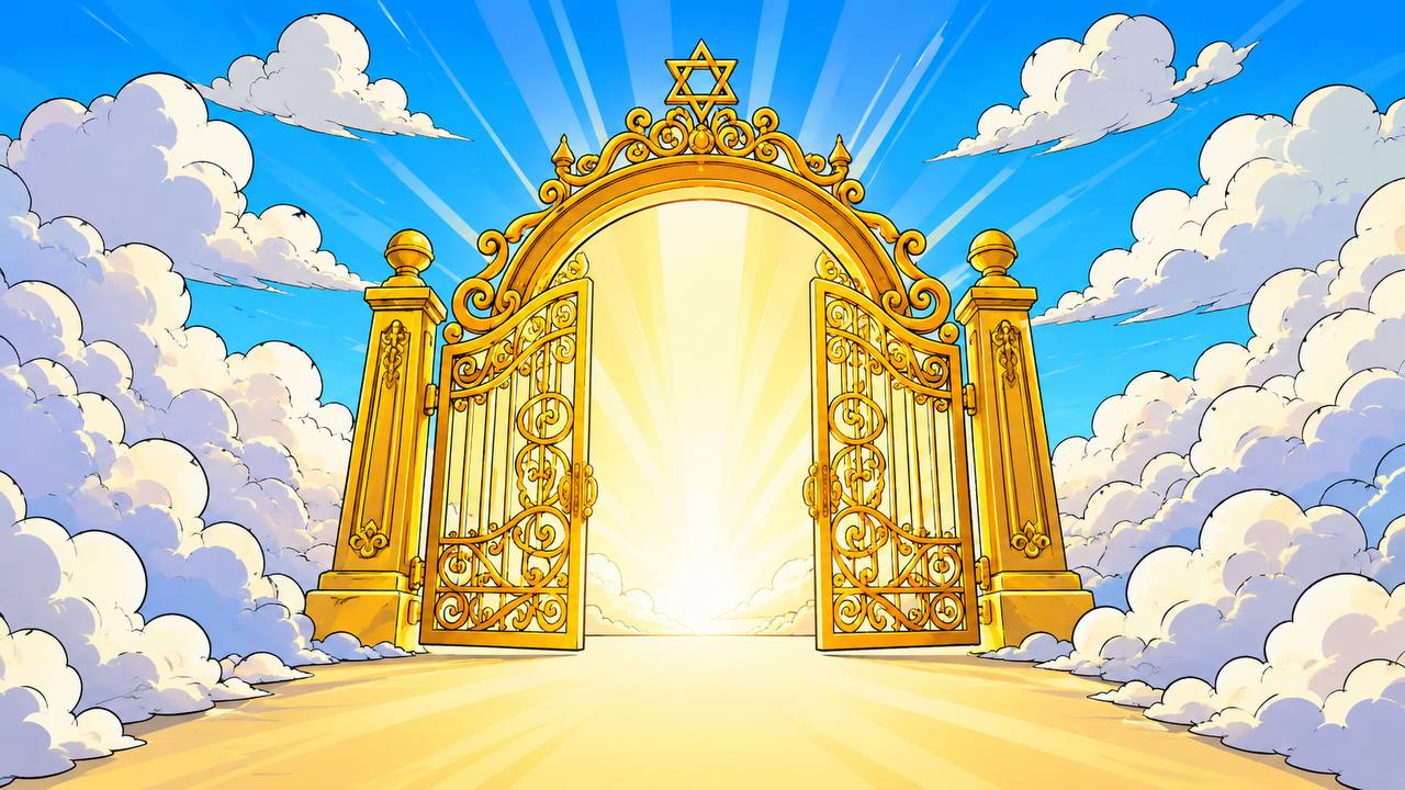 The gate opens